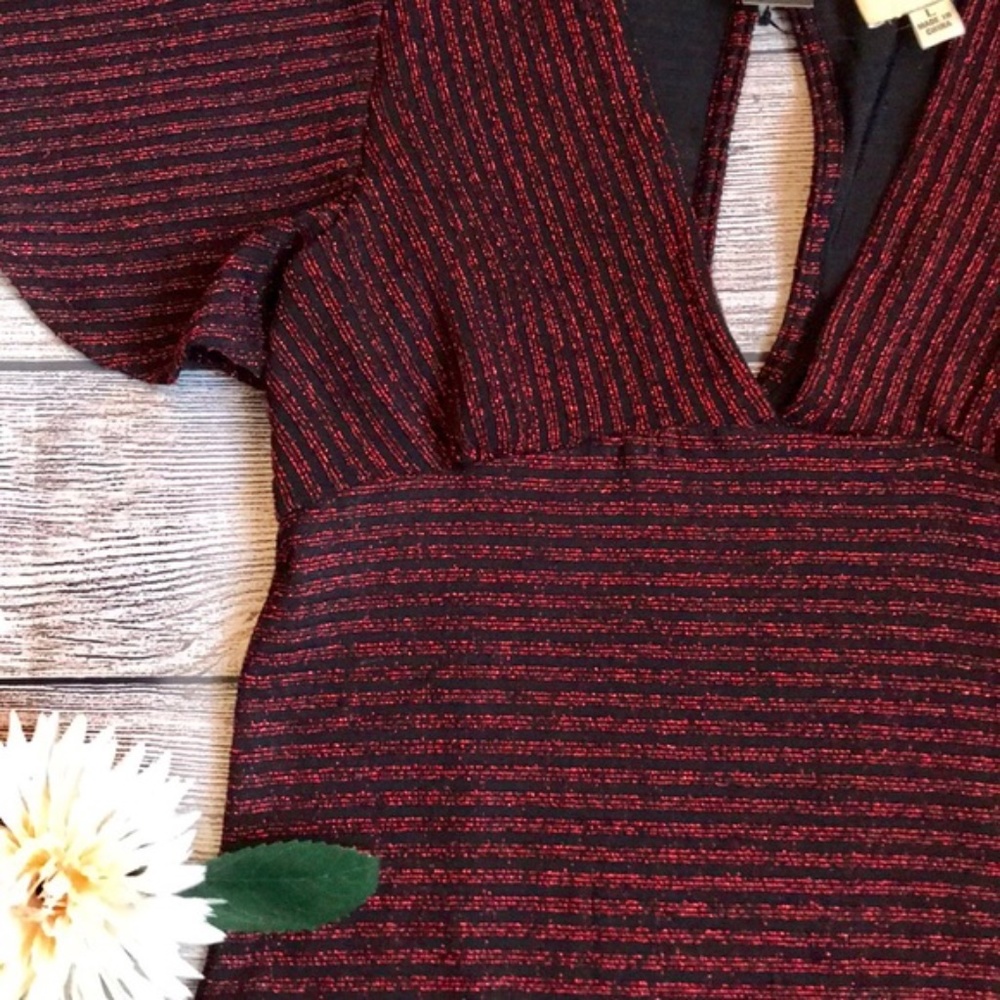 I. Madeline Bodysuit Lulu’s Red Striped Sparkly - Picture 7 of 8